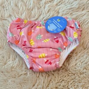 NWT iplay Pink Ice Cream Patterned Kids Reusable Swim Diaper